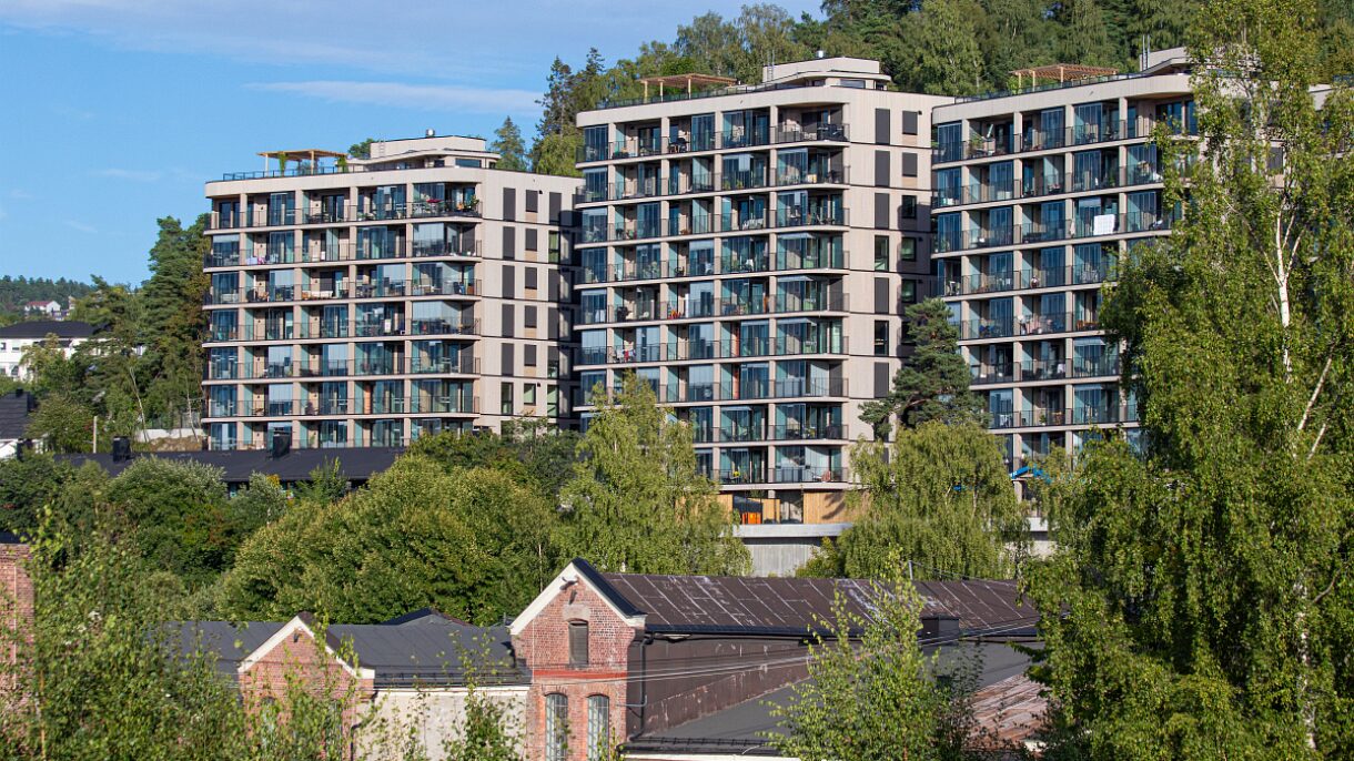 Boligblokkene sett fra avstand