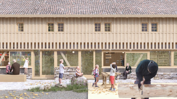 TradLab TRE på Norsk Folkemuseum er en innovasjonspilot i FutureBuilt som du kan besøke denne høsten. Ill.: Olav Vidvei/Norsk Folkemuseum