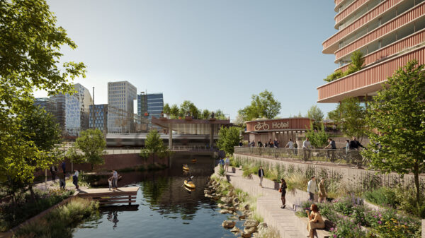 Sammen med KLP planlegger Syklistenes Landsforening etableringen av Nordens største sykkelanlegg som en integrert del av høyhusprosjektet BG14B rett ved siden av Oslo S. Ill.: Kristin Jarmund/C.F. Møller/Rodeo arkitekter