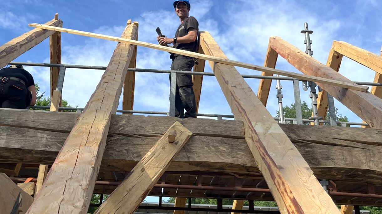 Bli med på byggeplassbefaring til TradLab TRE 21. august. Foto: Norsk Folkemuseum